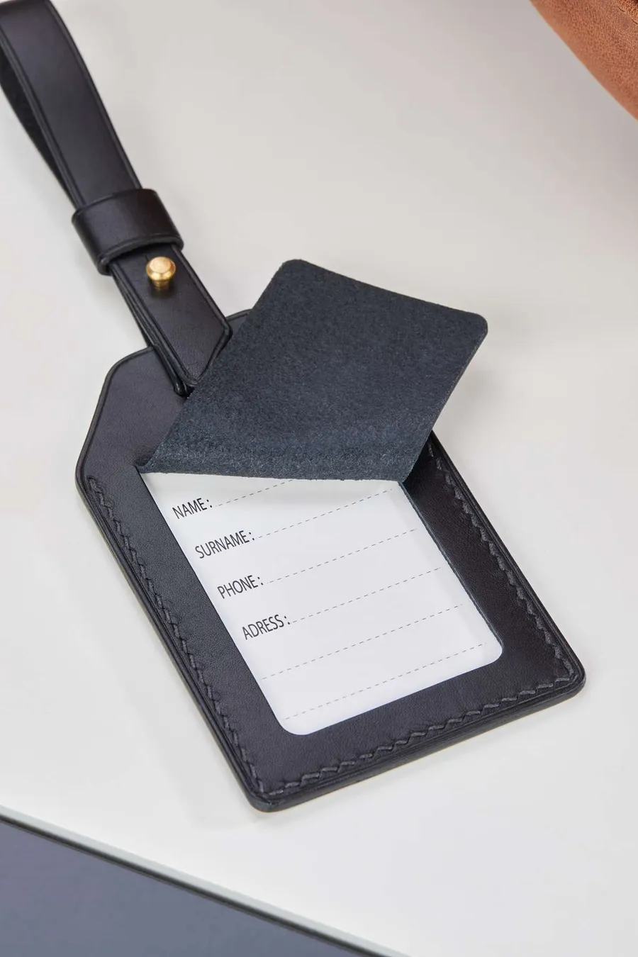 Monte Deri Kayışlı Bagaj Etiketi Kılıfı