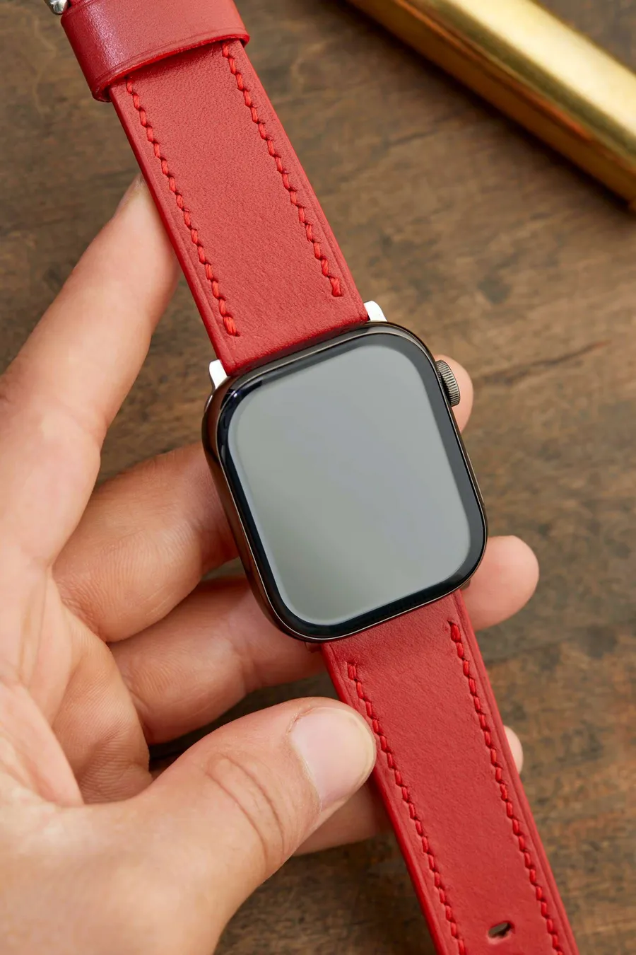 Monte Çift Kat Deri Dikişli Apple Watch Kordonu