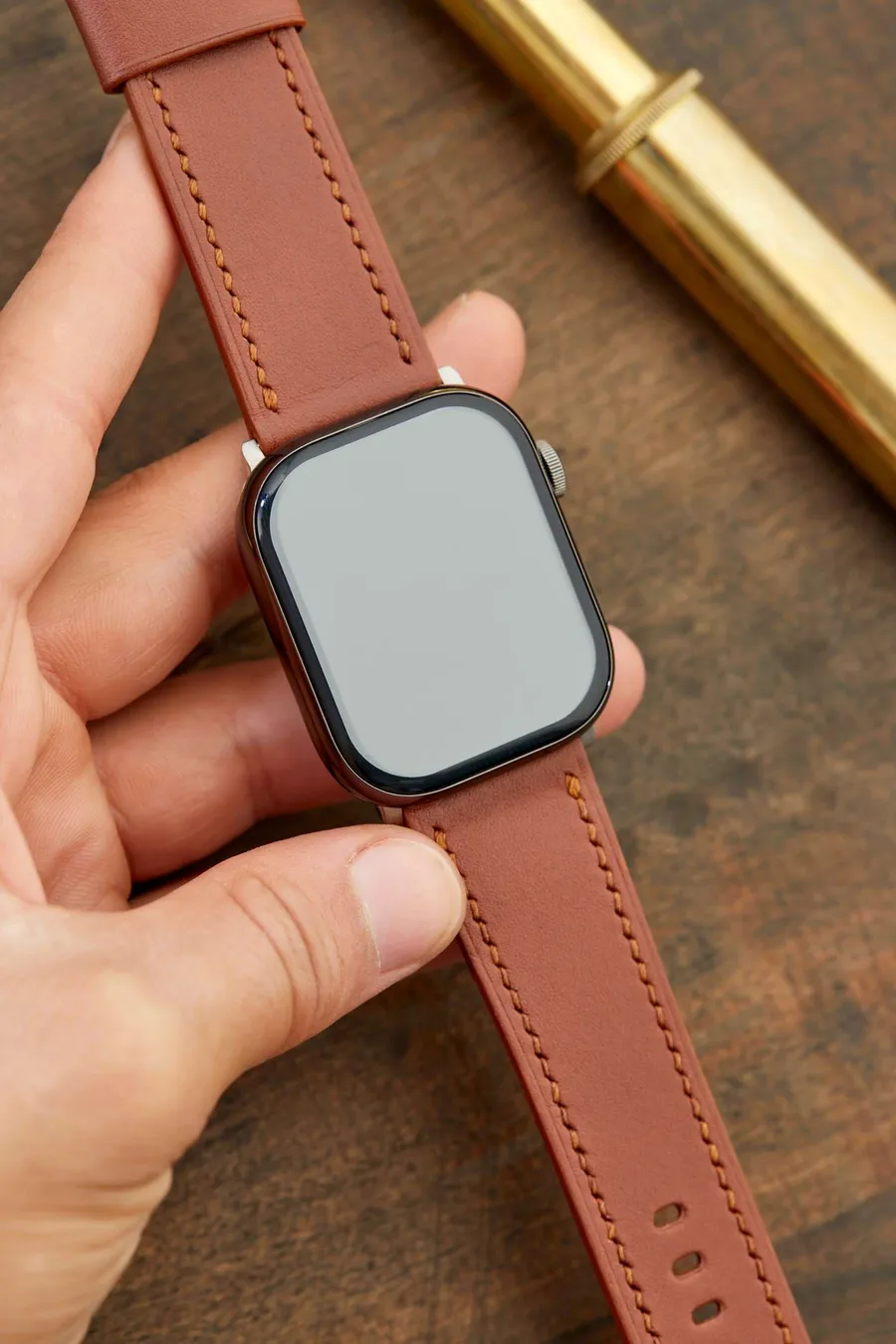 Monte Çift Kat Deri Dikişli Apple Watch Kordonu