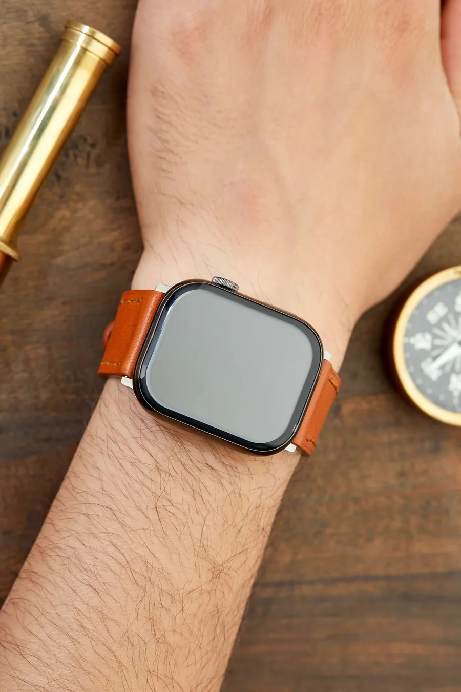 Monte Çift Kat Deri Dikişli Apple Watch Kordonu