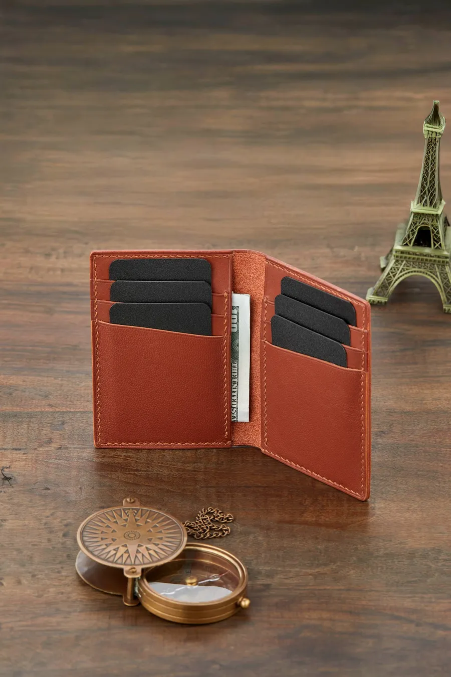 Nero Bi Fold Dikey Deri Kartlık